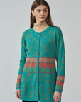 Alpaka Cardigan in Türkis von Manuela Bedford