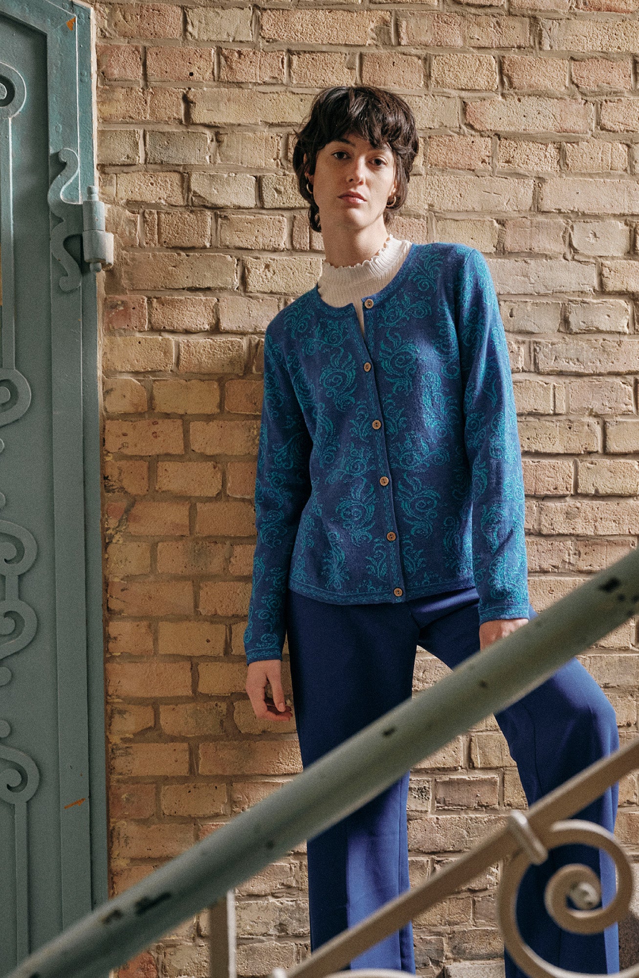 Alpaka Cardigan in Blau von Manuela Bedford