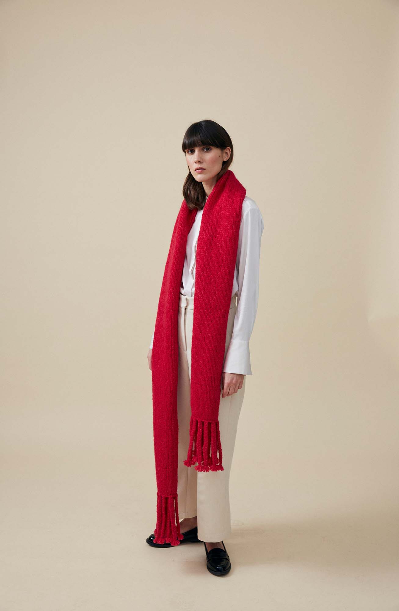 Alpaka Oversize Schal von Manuela Bedford in Rot