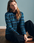 Rayas Alpaka Strickjacke in Türkis von Manuela Bedford