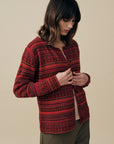 Alpaka Cardigan Rayas mit Streifenmuster