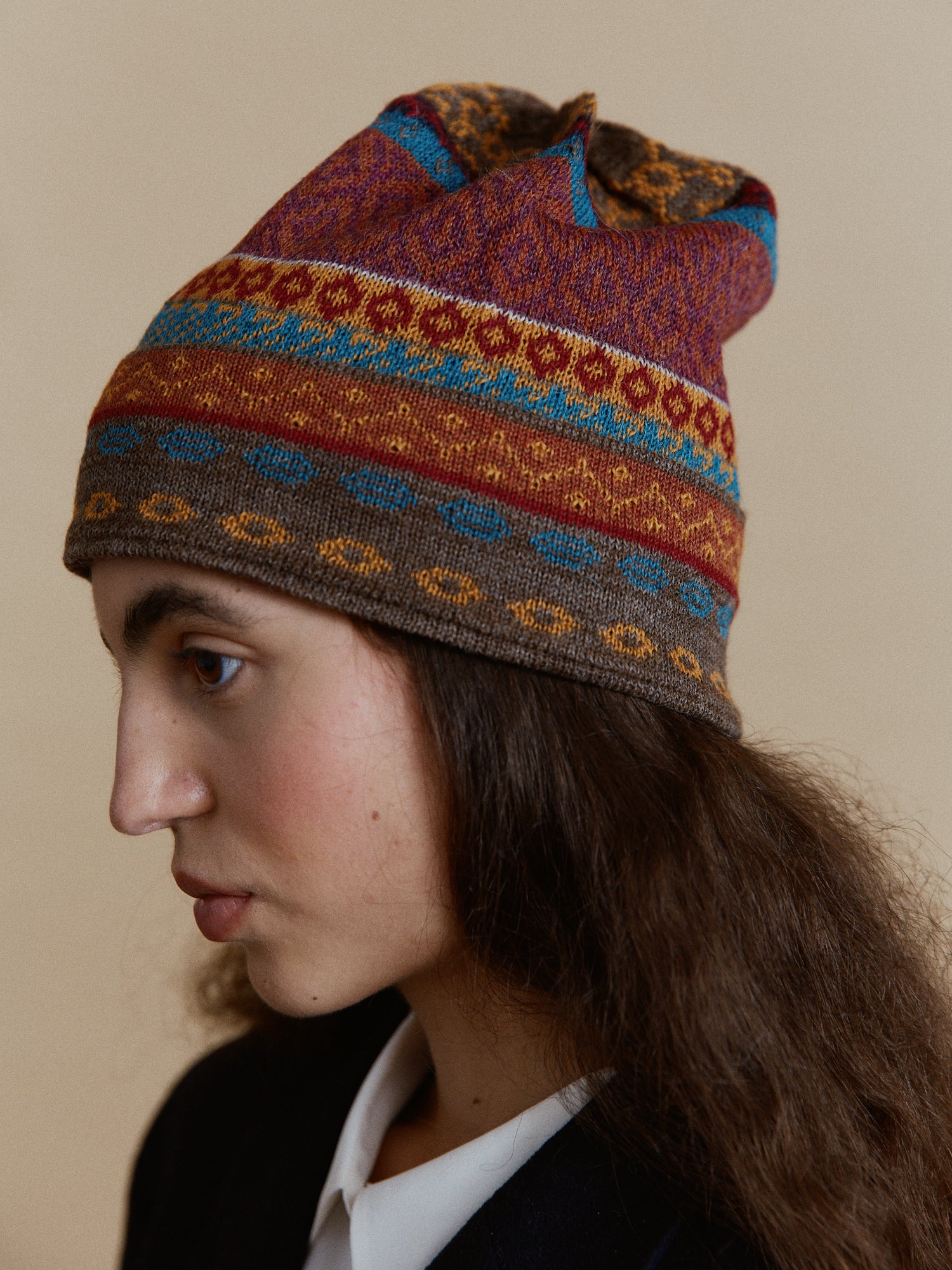 Alpaka Jacquard Mütze Eliana von Manuela Bedford