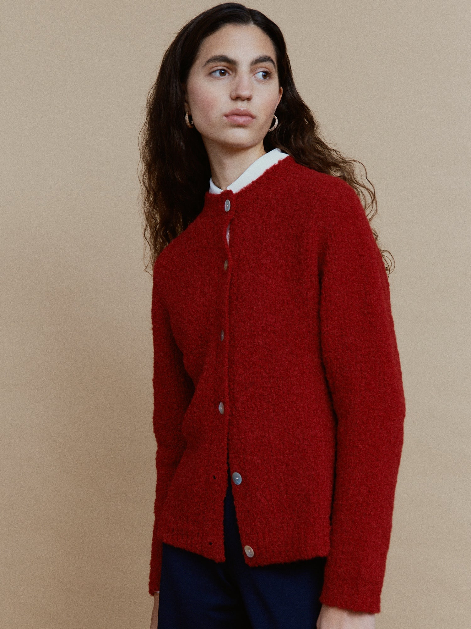 Alpaka Boucle Strickjacke aus Boucle Garn von Manuela Bedford