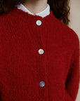 Alpaka Boucle Strickjacke aus Boucle Garn von Manuela Bedford