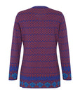 Alpaka Jacquard Strickjacke in Blau von Manuela Bedford