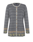 Alpaka Jacquard Strickjacke in Marine von Manuela Bedford