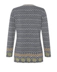 Alpaka Jacquard Strickjacke in Marine von Manuela Bedford