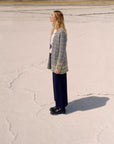 Alpaka Jacquard Strickjacke in Marine von Manuela Bedford