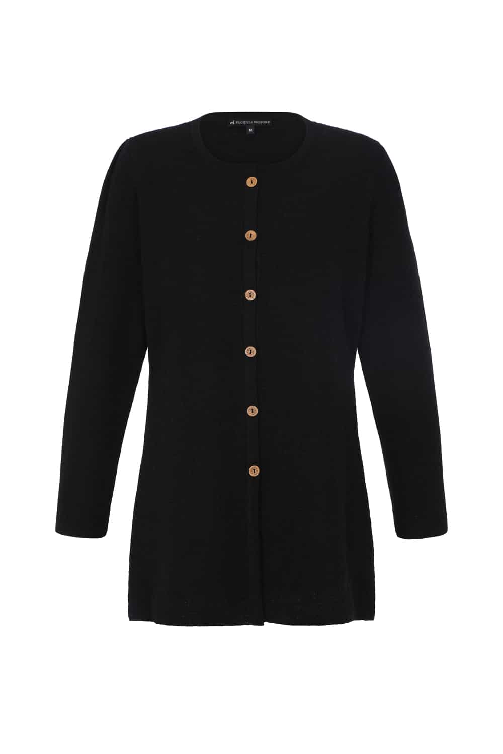Alpaka Strickjacke in Schwarz aus reiner Alpakawolle von Manuela Bedford